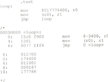pdp-11 simple code loop